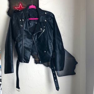 Faux Leather Motorcycle Jacket